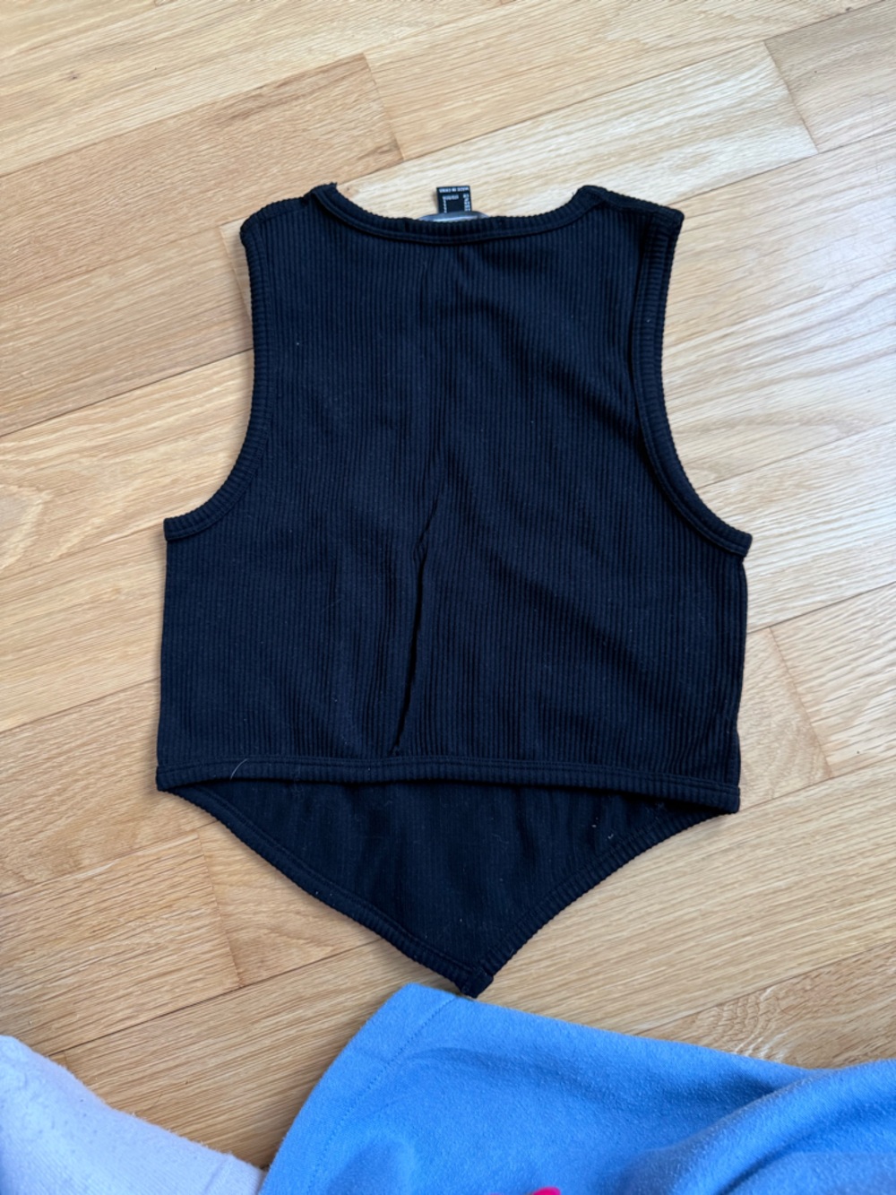 Forever 21 Black Ribbed Tank Bodysuit Top